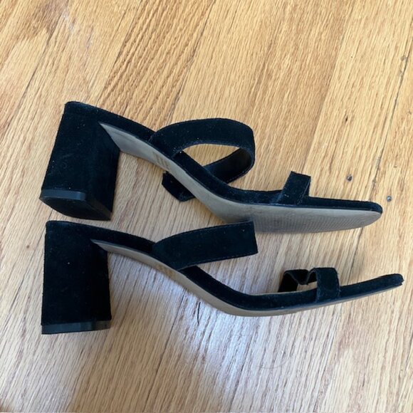 BP. Block heel black suede slide sandal size 5.5 - Picture 5 of 8